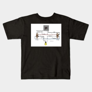 Three-Way Switch Wiring Diagram Line Load Ceiling Box Kids T-Shirt